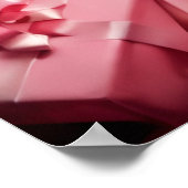 Pink Sexy Christmas Pinup Lady Poster (Ecke)