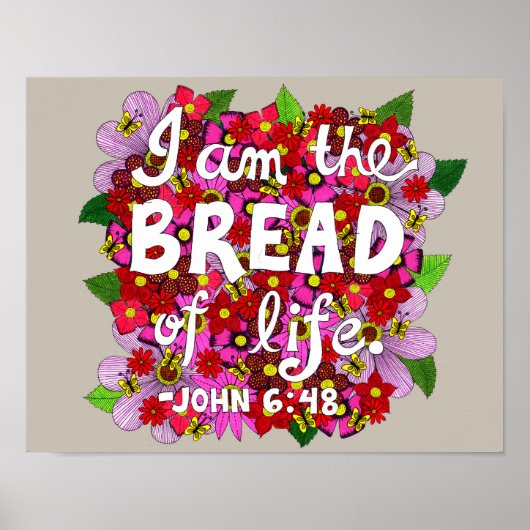 Pink Shades Blume Doodle Typografy Bible Verse Poster (Vorne)