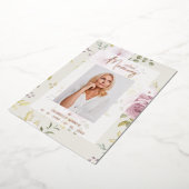 Pink Shades Botanical Floral Traditional Photo Folieneinladung (Gedreht)