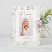 Pink Shades Botanisches Foto Einladung (Stehend Vorderseite)