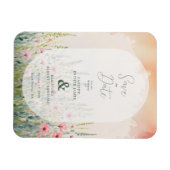 Pink Shades Delicate Romantic Wildflowers Field Magnet (Horizontal)