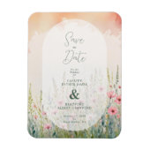 Pink Shades Delicate Romantic Wildflowers Field Magnet (Vertikal)