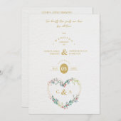 Pink Shades Heart Luxury Romantic Botanical Floral Einladung (Vorne/Hinten)