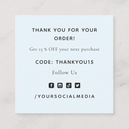 Pink Shades Heart Modern Trendy Danke Romantik Quadratische Visitenkarte (Rückseite)