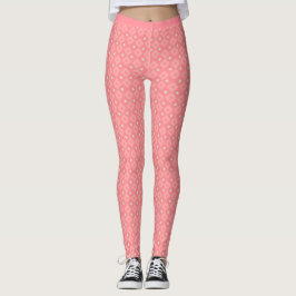 Pink Shades Yellow Stars Square Fitness Leggings