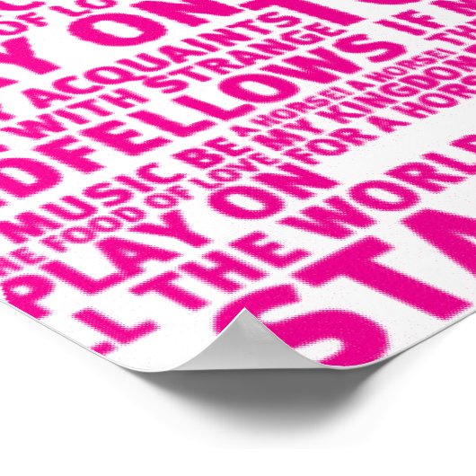 Pink Shakespeare Textgestaltung Poster (Ecke)