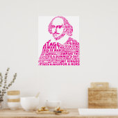 Pink Shakespeare Textgestaltung Poster (Küche)