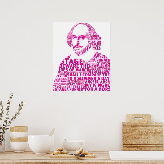 Pink Shakespeare Textgestaltung Poster (Küche)
