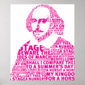 Pink Shakespeare Textgestaltung Poster (Vorne)