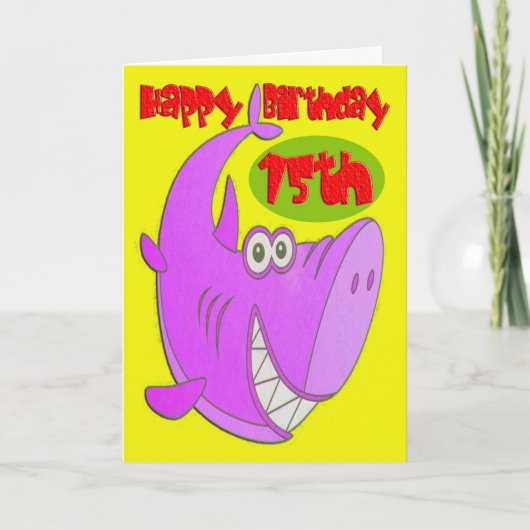Pink Shark Fünfzehnte Geburtstag Karte (Vorderseite)