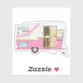 Pink She Shirt Camper Trailer Aufkleber (Blatt)
