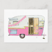Pink She Shirt Camper Trailer Postkarte (Vorderseite)