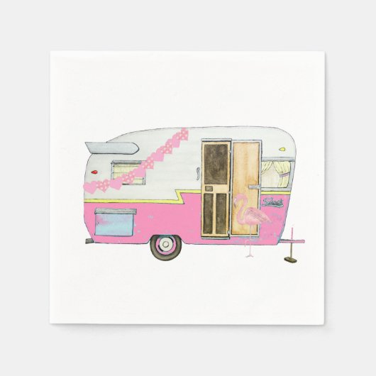 Pink She Shirt Camper Trailer Serviette (Vorderseite)