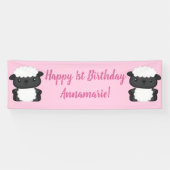 Pink Sheep Birthday Party Banner (Horizontal)