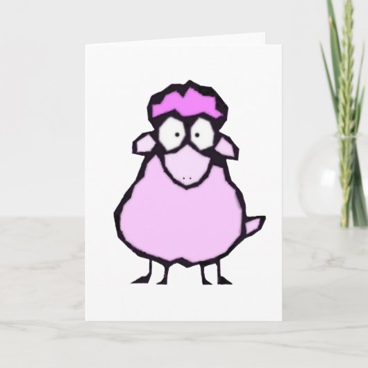 Pink Sheep Grußkarte Karte (Vorderseite)