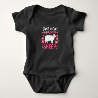 Pink Sheep Just A Girl Who Loves Sheep Gift Baby Strampler