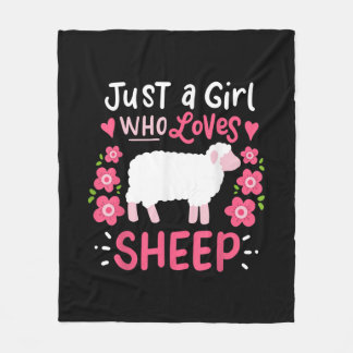 Pink Sheep Just A Girl Who Loves Sheep Gift Fleecedecke
