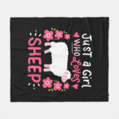 Pink Sheep Just A Girl Who Loves Sheep Gift Fleecedecke (Vorderseite (Horizontal))