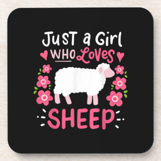 Pink Sheep Just A Girl Who Loves Sheep Gift Getränkeuntersetzer