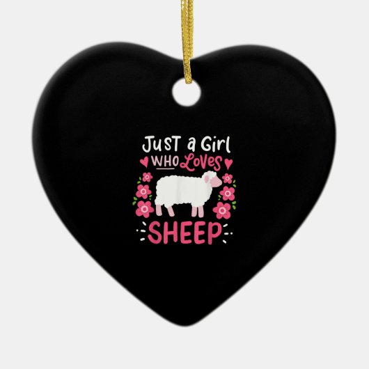 Pink Sheep Just A Girl Who Loves Sheep Gift Keramik Ornament (Vorne)