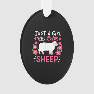 Pink Sheep Just A Girl Who Loves Sheep Gift Ornament