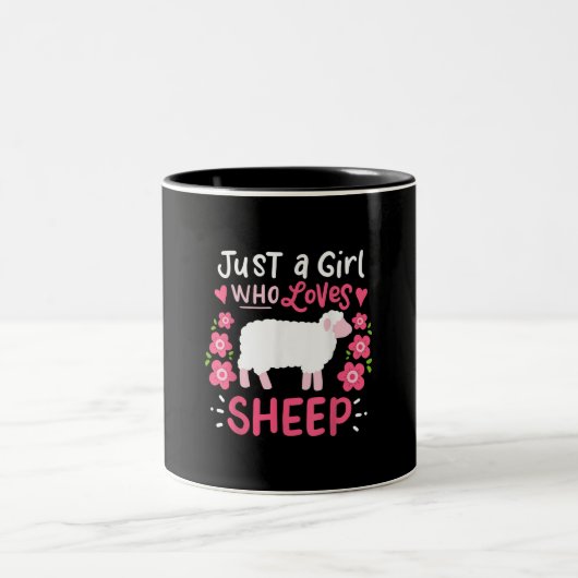 Pink Sheep Just A Girl Who Loves Sheep Gift Zweifarbige Tasse (Mittel)