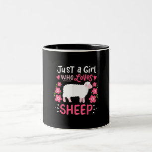 Pink Sheep   Nur ein Mädchen, das Schafspenden Li Zweifarbige Tasse