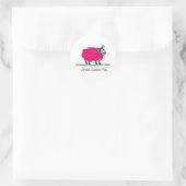 Pink Sheep Runder Aufkleber (Tasche)