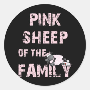 Pink Sheep Runder Aufkleber