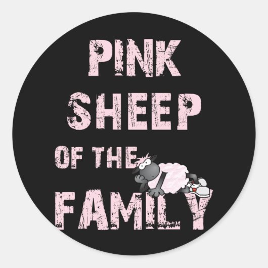 Pink Sheep Runder Aufkleber (Vorderseite)
