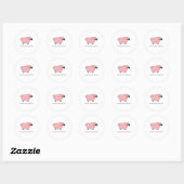 Pink Sheep Runder Aufkleber (Blatt)