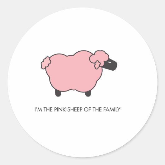 Pink Sheep Runder Aufkleber (Vorderseite)