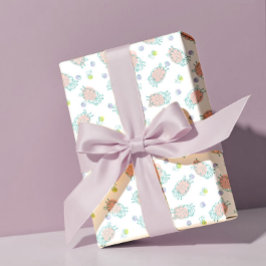 Pink Sheep with Flowers & Berries - Cute Pattern Geschenkpapier