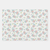 Pink Sheep with Flowers & Berries - Cute Pattern Geschenkpapier Set (Vorderseite 3)