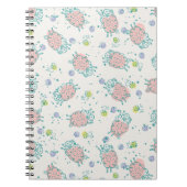 Pink Sheep with Flowers & Berries - Cute Pattern Notizblock (Vorderseite)