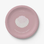 Pink shell baptism christening Paper Plate Pappteller (Vorderseite)