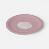 Pink shell baptism christening Paper Plate Pappteller (Schrägansicht)