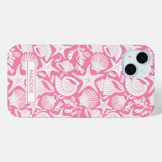Pink Shells Personalized Case-Mate iPhone Hülle (Rückseite (Horizontal))