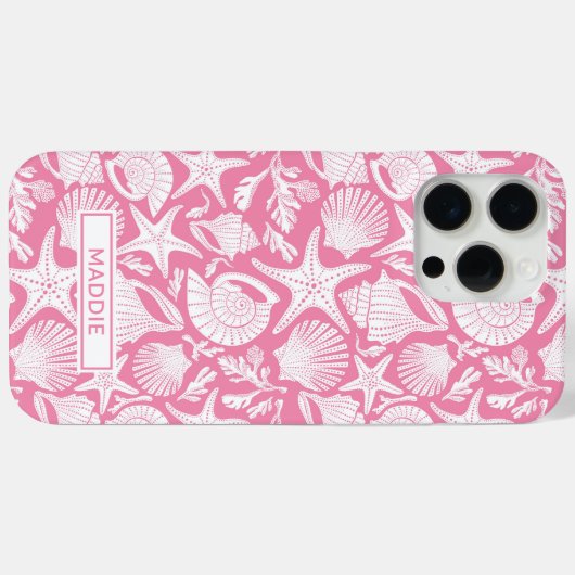 Pink Shells Personalized Case-Mate iPhone Hülle (Rückseite (Horizontal))