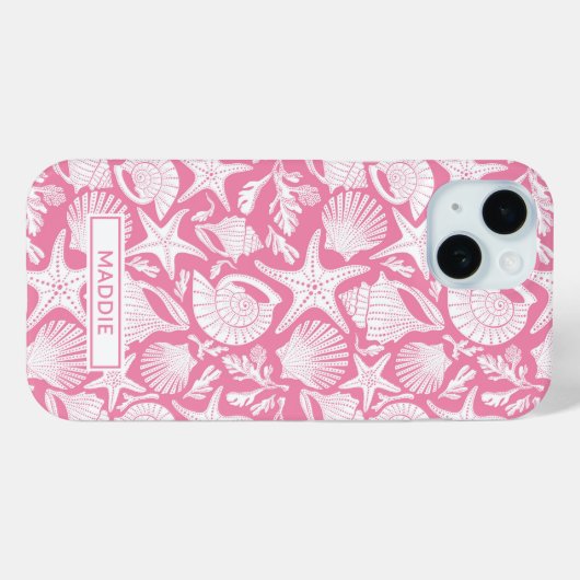 Pink Shells Personalized Case-Mate iPhone Hülle (Rückseite (Horizontal))
