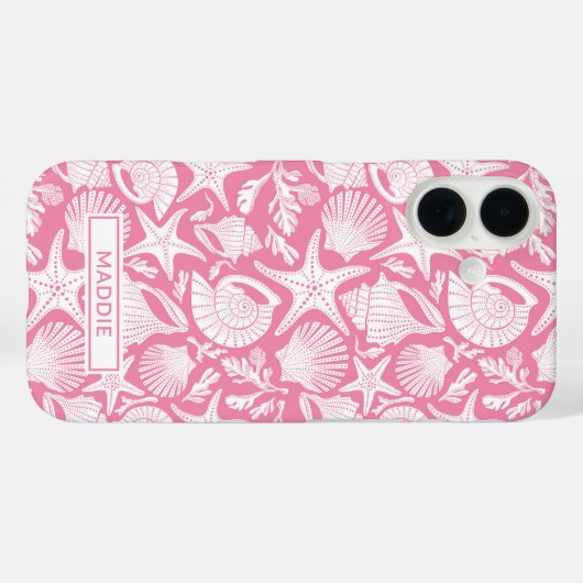 Pink Shells Personalized Case-Mate iPhone Hülle (Rückseite (Horizontal))