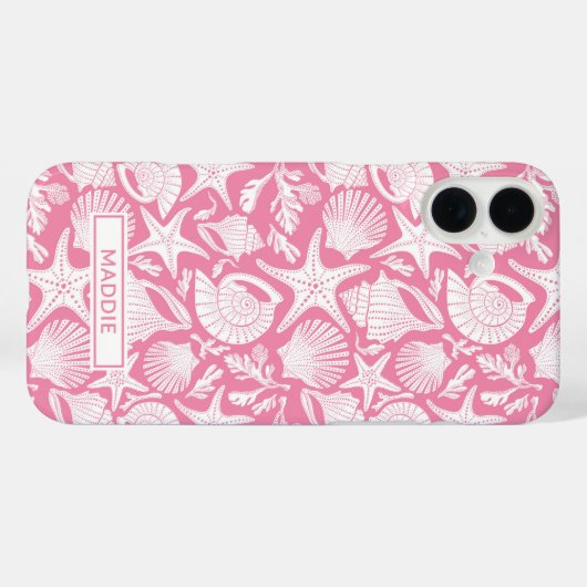 Pink Shells Personalized Case-Mate iPhone Hülle (Rückseite (Horizontal))