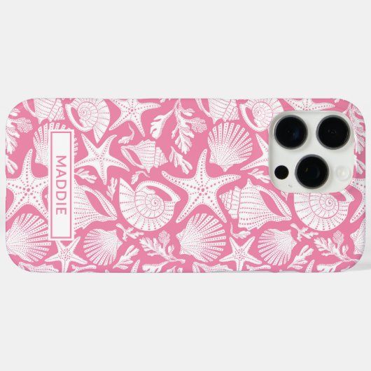 Pink Shells Personalized Case-Mate iPhone Hülle (Rückseite (Horizontal))