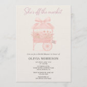 Pink She's Off the Market Flower Bridal Shower Einladung (Vorderseite)