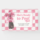 Pink She's Ready to Pop Baby Shower Banner (Horizontal)