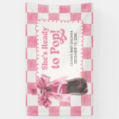 Pink She's Ready to Pop Baby Shower Banner (Vertikal)