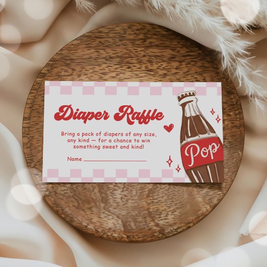 Pink She's Ready to Pop Baby Shower Diaper Raffle Begleitkarte