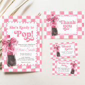 Pink She's Ready to Pop Baby Shower Invitation Einladung