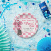 Pink She's Ready to Pop Baby Shower Pappteller (Party)