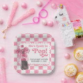 Pink She's Ready to Pop Baby Shower Pappteller (Party)